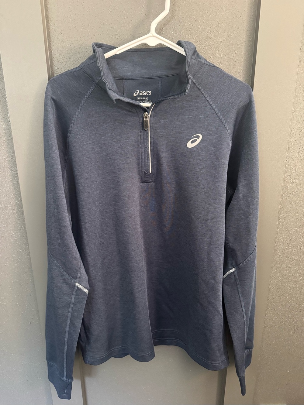 ASICS Men's Heather Navy Quarter-Zip Performance Jacket